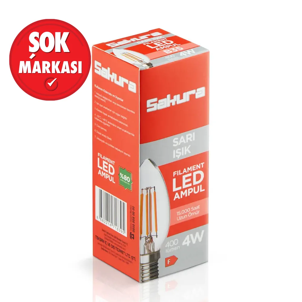 Sakura 4w E14 Filament Led Ampul