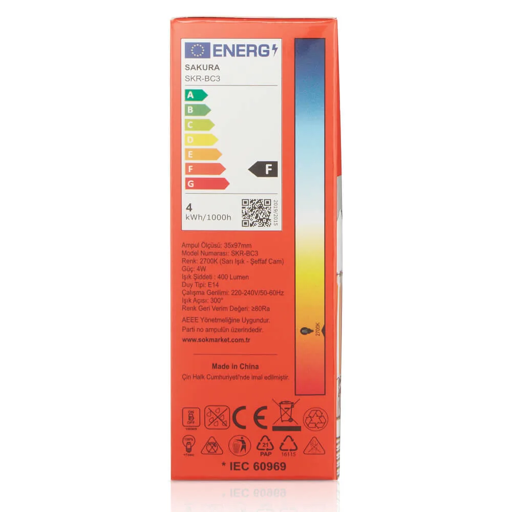 Sakura 4w E14 Filament Led Ampul
