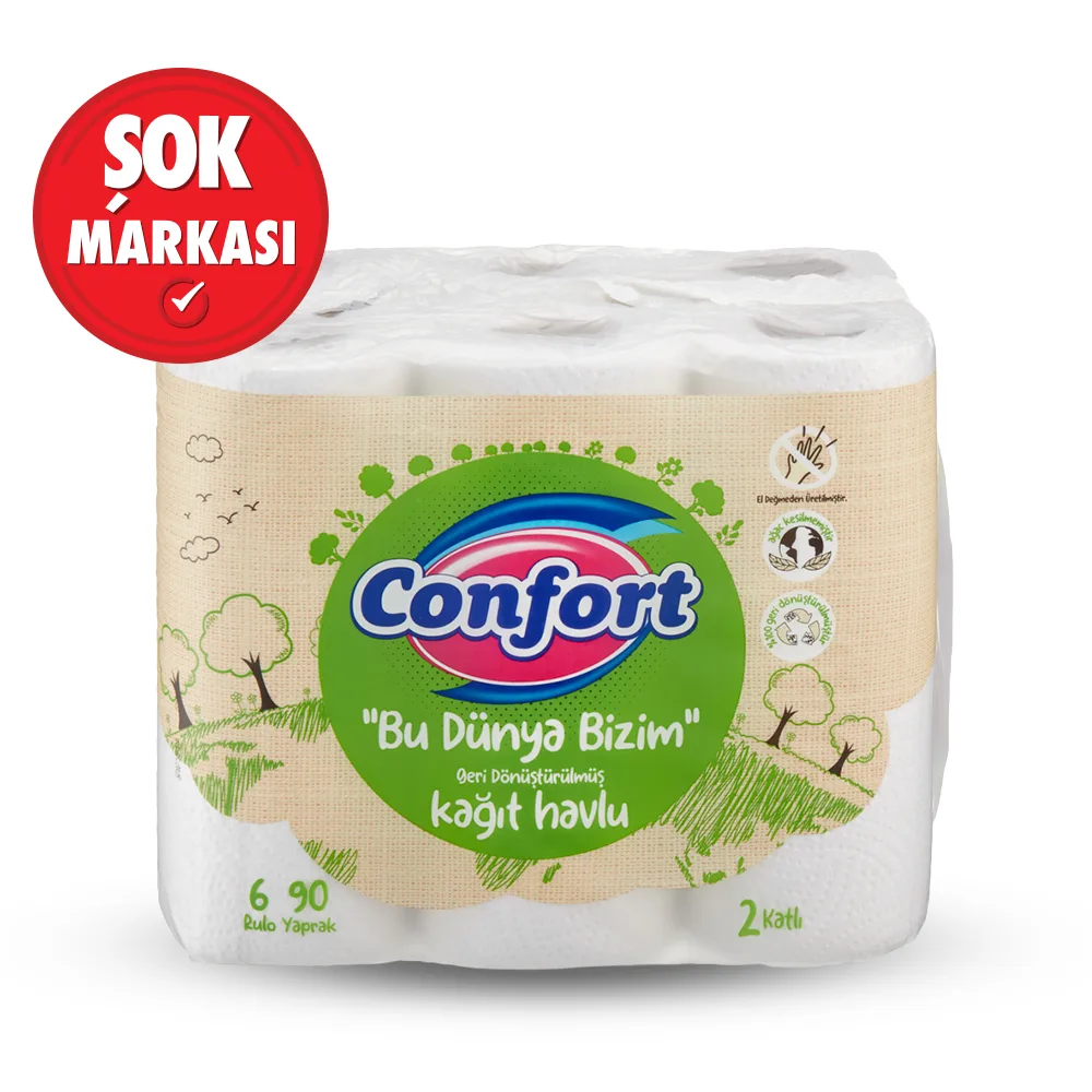 Confort Geri Dönüşüm Kağıt Havlu 6'lı