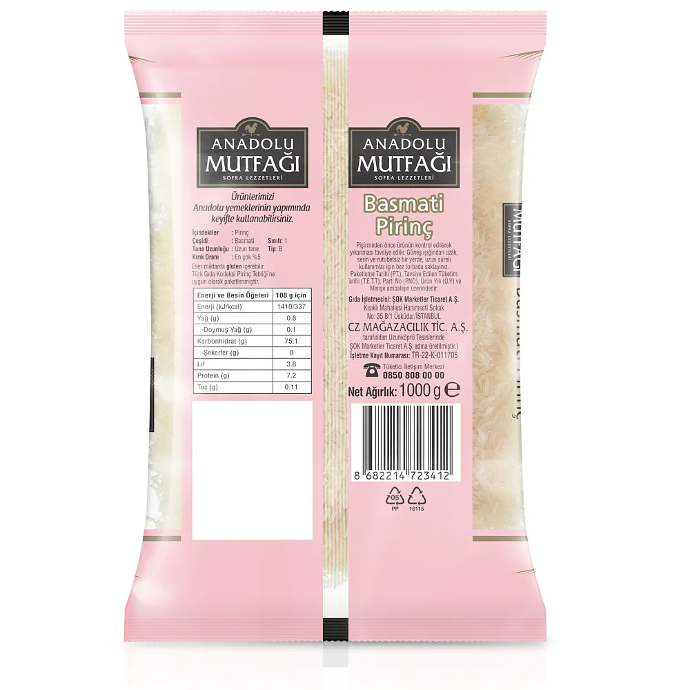 Anadolu Mutfağı Basmati Pirinç 1 kg