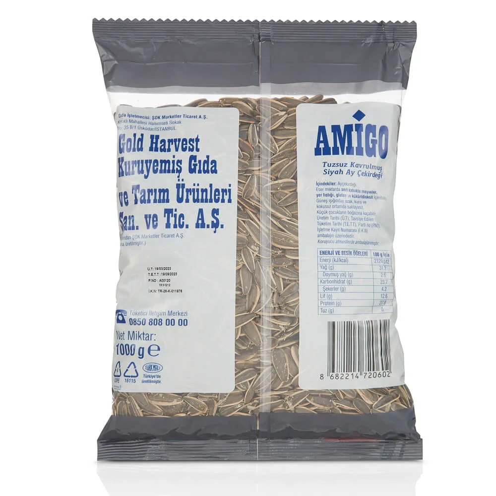 Amigo Tuzsuz Siyah Çekirdek 1 kg