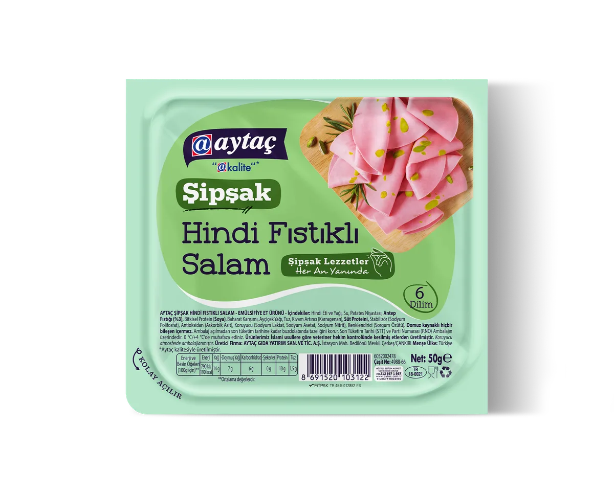 Aytaç Şipşak Hindi Salam Fıstıklı 50 g