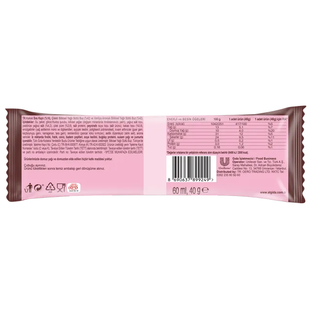 Algida Conboo Çilekli-Vanilyalı Dondurma  60 ml