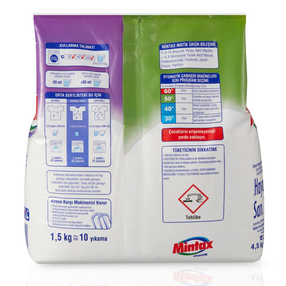 Mintax Matik Renkliler İçin Toz Deterjan 1.5 Kg