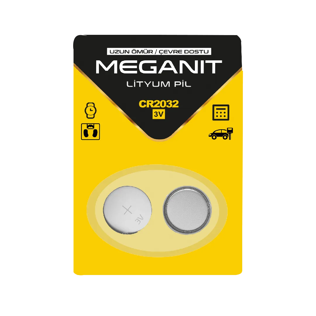 Meganit Cr2032 Lityum Pil 3v 2'li