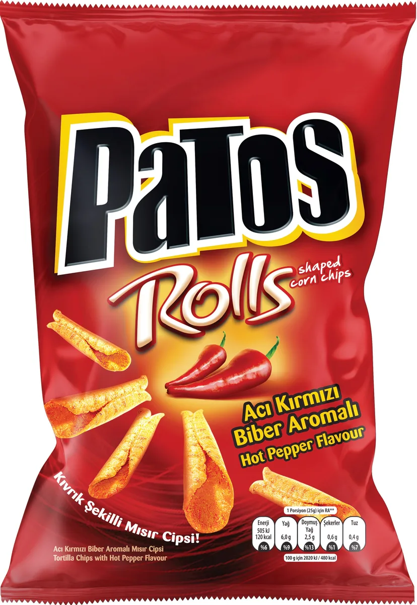 Patos Rolls Acı Kırmızı Biber Aromalı 135 g