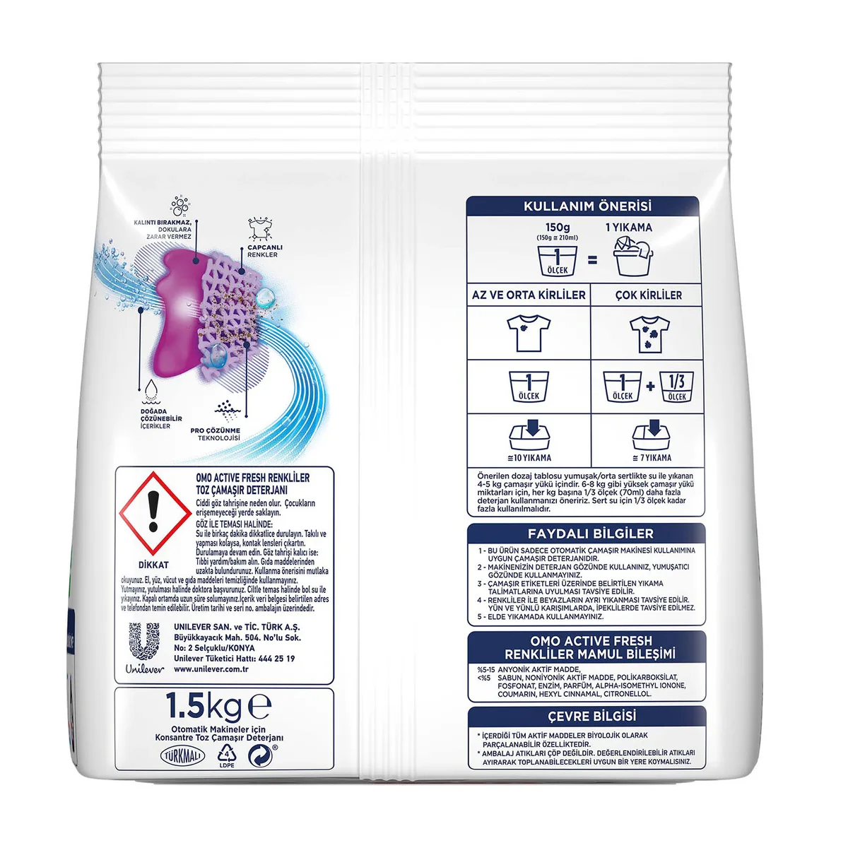 Omo Matik Color Toz Deterjan 1.5 Kg
