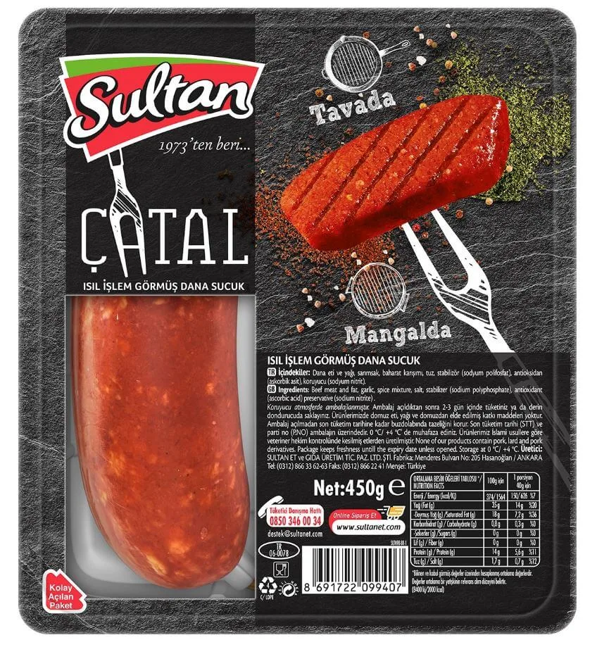 Sultan Çatal Sucuk Isıl İşlem 450 g