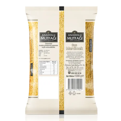 Anadolu Mutfağı Sarı Mercimek 1 kg