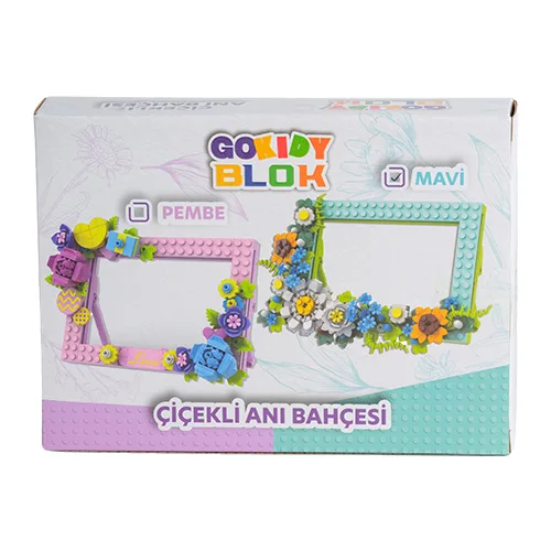 Gokidy Blok Çiçekli Anı Bahçesi Pembe-mavi
