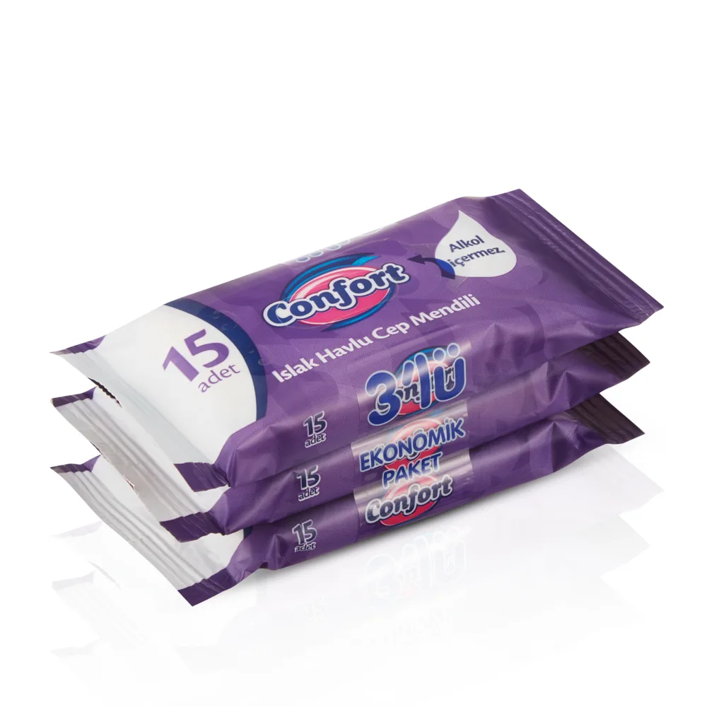 Confort Islak Havlu Cep Mendili 3*15 Adet