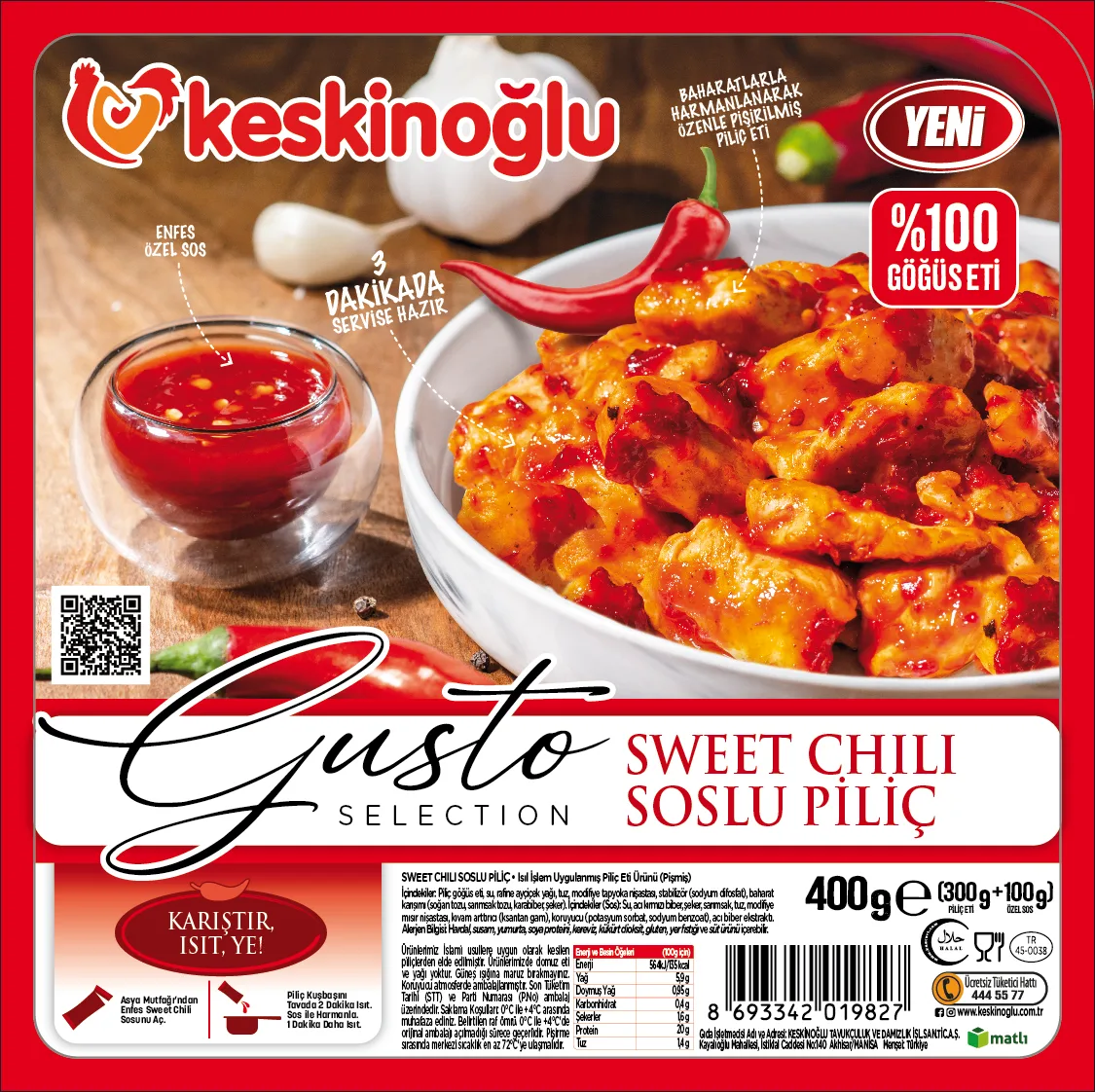 Keskinoğlu Gusto Sweet Chılı Soslu Piliç 400 g