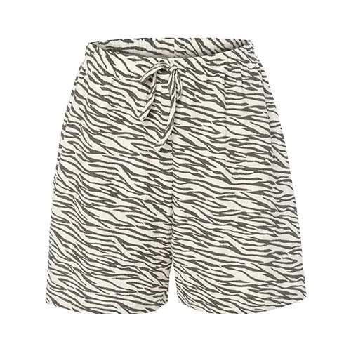Koza Kadın Krinkıl Kumaş Şort Zebra Desenli L-xl