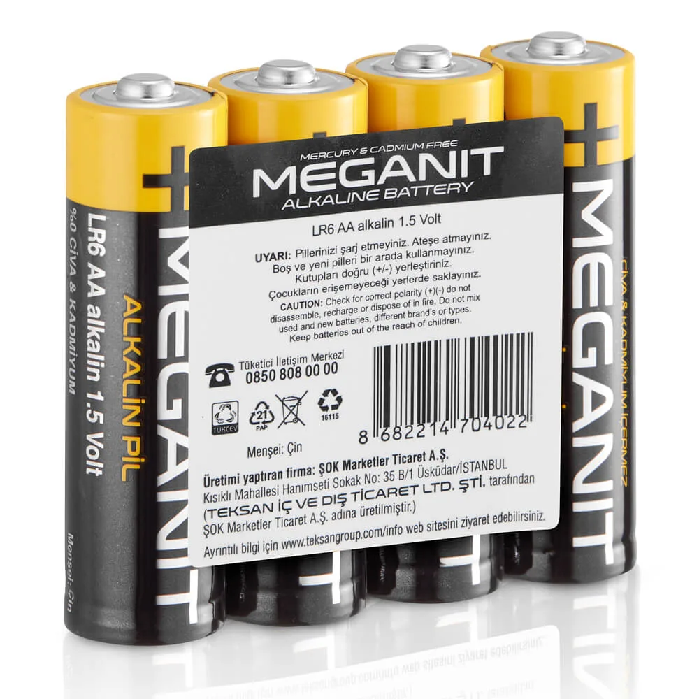 Meganit Alkalin Kalem Pil 4'lü
