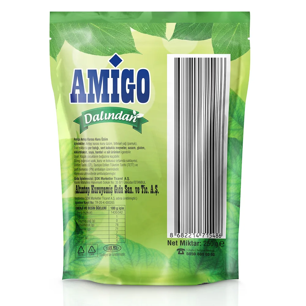 Amigo Dalından Kuru Üzüm Antep Karası 250 g