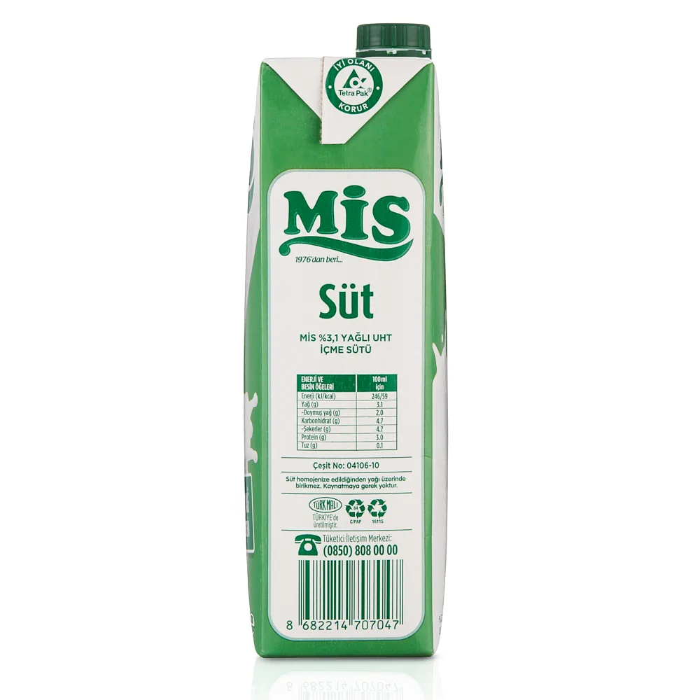 Mis Uht Süt %3.1 Yağlı 1 L