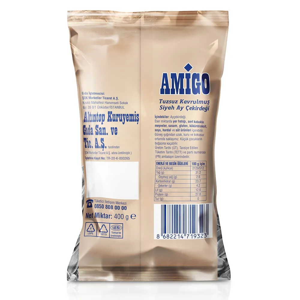 Amigo İri Boy Tuzsuz Ay Çekirdeği 400 g